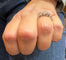Bague 53 Alliance trilogie vintage en or blanc 18 carats et diamants 58 Facettes
