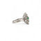 Bague 54 Bague marquise ancienne en or blanc 18 carats, diamants et émeraude 58 Facettes