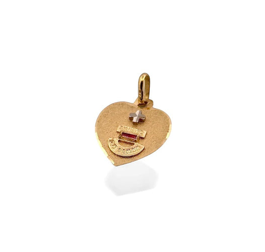 Pendentif Médaille cœur - Pendentif en or jaune et blanc 18 carats 58 Facettes