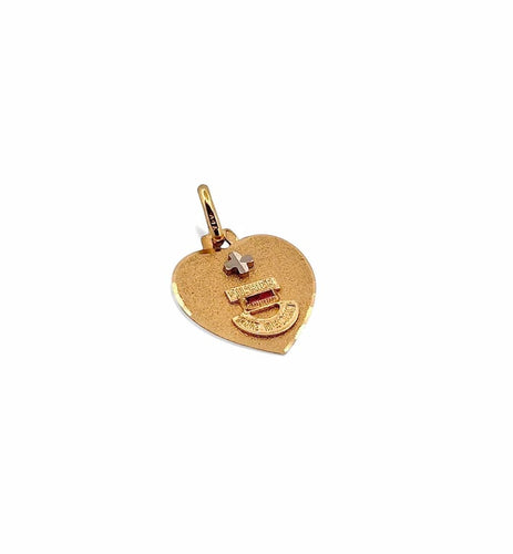 Pendentif Médaille cœur - Pendentif en or jaune et blanc 18 carats 58 Facettes
