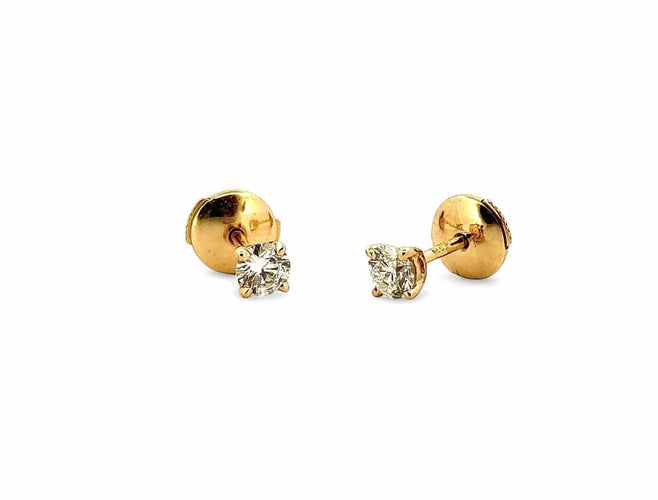 Boucles d'oreilles Puces d’oreilles en or jaune 18 carats et diamants 58 Facettes
