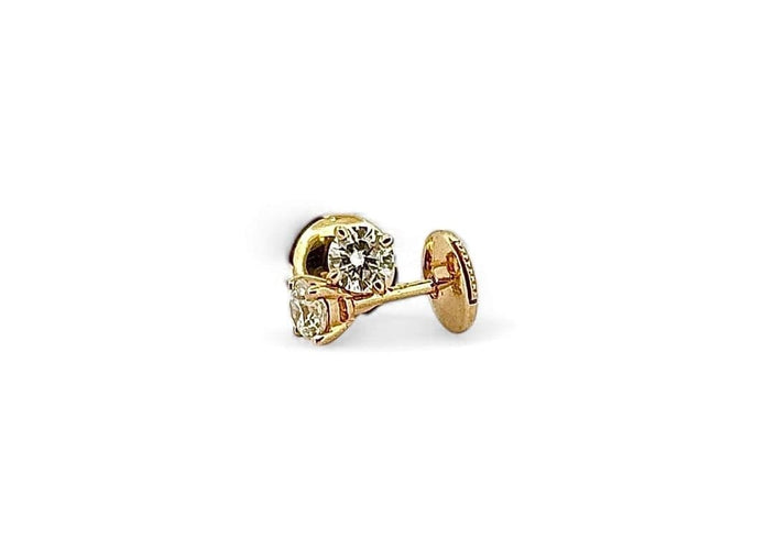 Boucles d'oreilles Puces d’oreilles en or jaune 18 carats et diamants 58 Facettes