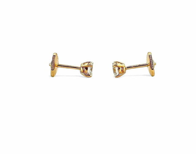 Boucles d'oreilles Puces d’oreilles en or jaune 18 carats et diamants 58 Facettes