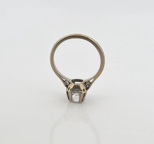 Bague 54 Solitaire ancien - Bague en or blanc et diamant 58 Facettes