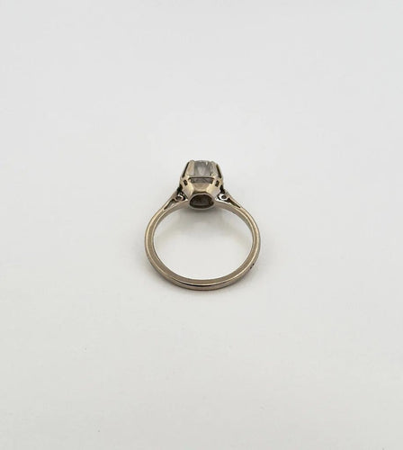 Bague 54 Solitaire ancien - Bague en or blanc et diamant 58 Facettes