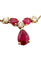 Collier Collier en or jaune 18 carats avec diamants et rubis poire 58 Facettes