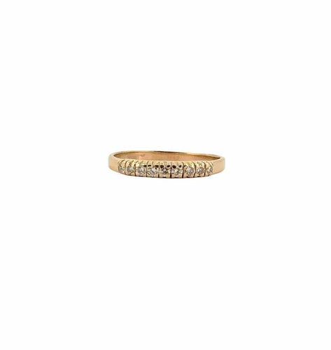Bague 49 Demi-alliance - Bague en or jaune 18 carats et diamants 58 Facettes