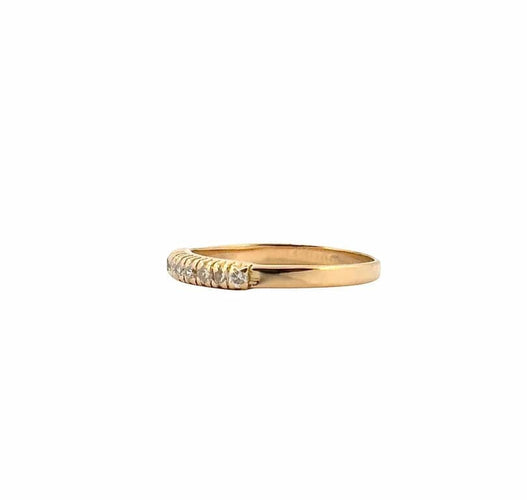 Bague 49 Demi-alliance - Bague en or jaune 18 carats et diamants 58 Facettes