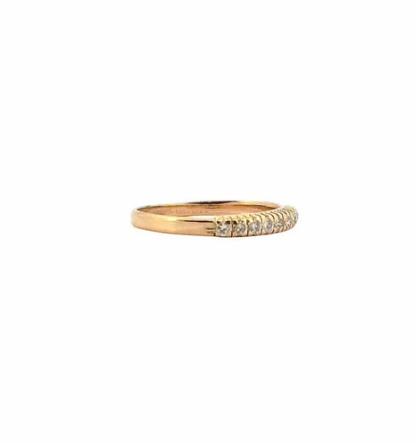 Bague 49 Demi-alliance - Bague en or jaune 18 carats et diamants 58 Facettes