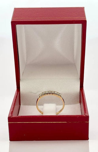 Bague 49 Demi-alliance - Bague en or jaune 18 carats et diamants 58 Facettes