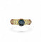 Bague 51 Bague jonc ancienne en or jaune avec saphir et diamants 58 Facettes