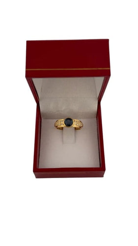 Bague 51 Bague jonc ancienne en or jaune avec saphir et diamants 58 Facettes