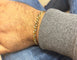 Bracelet Gourmette en or jaune 14 carats sertie de diamants 58 Facettes