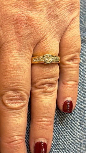Bague 54 Solitaire - Bague en or jaune 18 carats et diamants 58 Facettes
