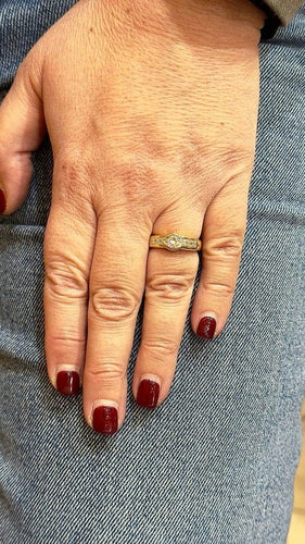Bague 54 Solitaire - Bague en or jaune 18 carats et diamants 58 Facettes
