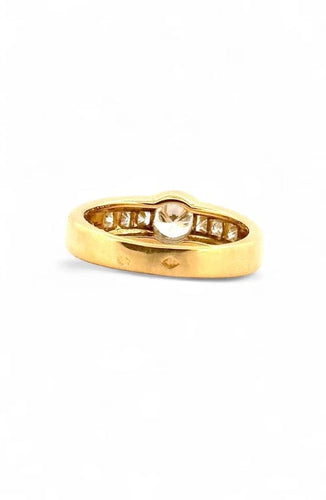 Bague 54 Solitaire - Bague en or jaune 18 carats et diamants 58 Facettes