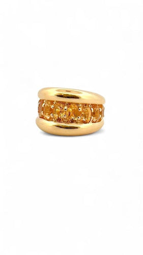 Bague 53 Bague en or jaune 18 carats sertie de citrines ovales 58 Facettes