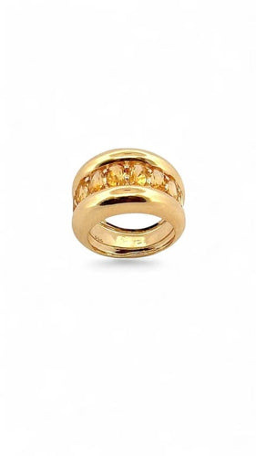 Bague 53 Bague en or jaune 18 carats sertie de citrines ovales 58 Facettes