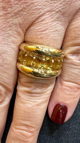 Bague 53 Bague en or jaune 18 carats sertie de citrines ovales 58 Facettes