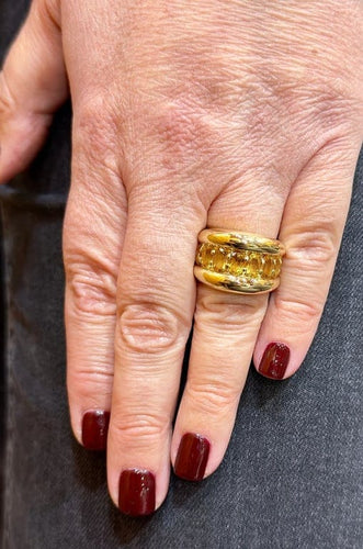 Bague 53 Bague en or jaune 18 carats sertie de citrines ovales 58 Facettes