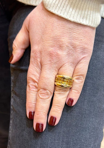 Bague 53 Bague en or jaune 18 carats sertie de citrines ovales 58 Facettes