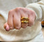 Bague 53 Bague en or jaune 18 carats sertie de citrines ovales 58 Facettes