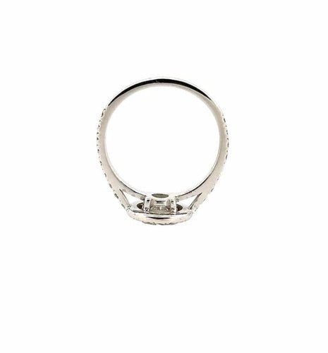 Bague 52 Solitaire - Bague halo en or blanc 18 carats et diamants 58 Facettes