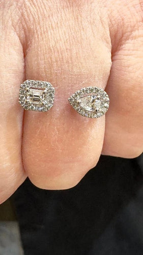 Bague 53 Bague duo ouverte en or blanc 18 carats sertie de diamants 58 Facettes
