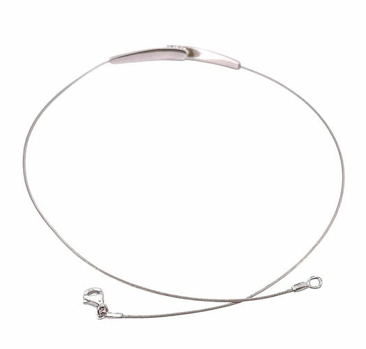 Collier Collier câble trilogie en or blanc 18 carats et diamants 58 Facettes