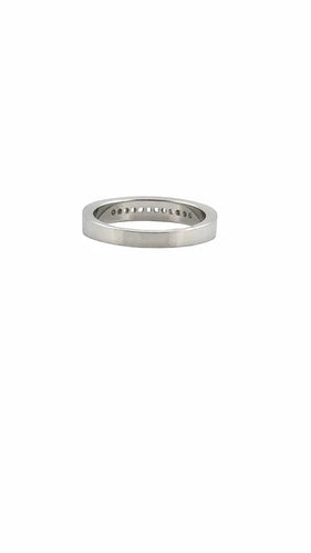 Bague 53 Demi-alliance - Bague en or blanc 18 carats et diamants baguette 58 Facettes