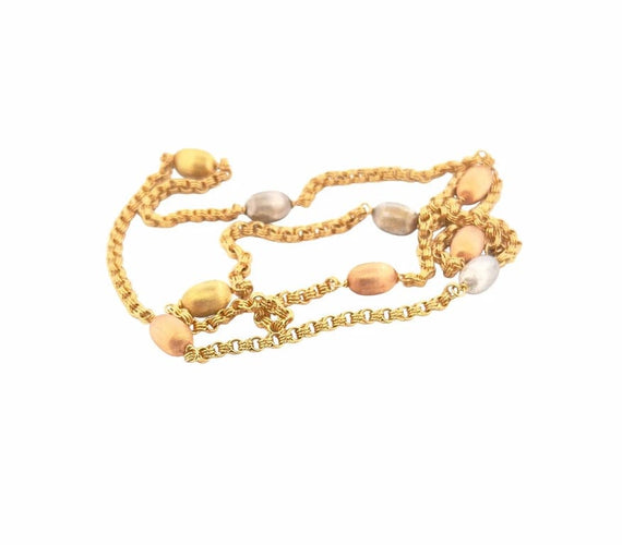 Collier Collier sautoir en or tricolore 18 carats (750/1000) 58 Facettes