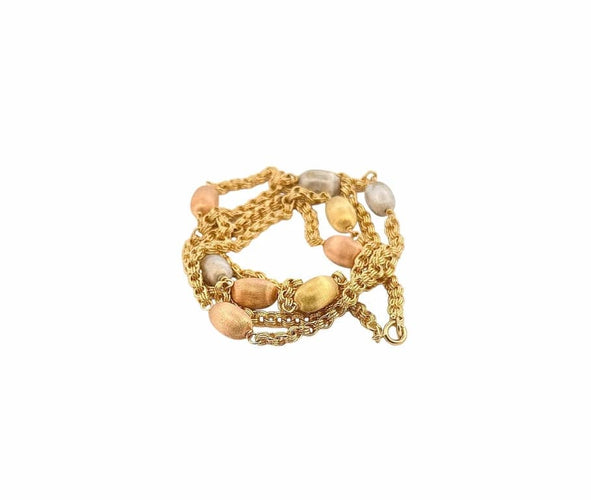 Collier Collier sautoir en or tricolore 18 carats (750/1000) 58 Facettes