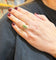 Bague 54 Bague marquise style ancien en or jaune 18 carats, émeraudes et diamants 58 Facettes