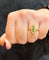 Bague 54 Bague marquise style ancien en or jaune 18 carats, émeraudes et diamants 58 Facettes