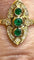 Bague 54 Bague marquise style ancien en or jaune 18 carats, émeraudes et diamants 58 Facettes