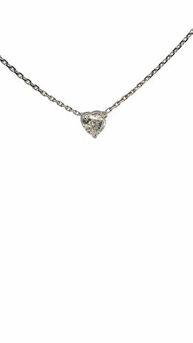 Collier Collier ras-de-cou en or blanc 18 carats avec diamant cœur 0,74 ct 58 Facettes