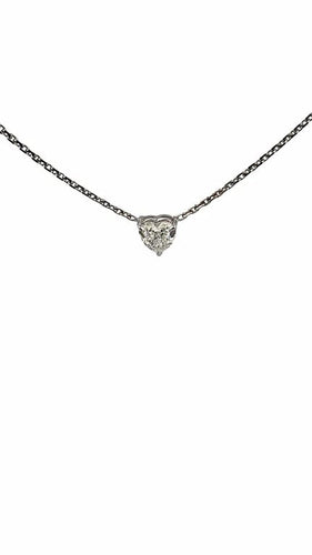 Collier Collier ras-de-cou en or blanc 18 carats avec diamant cœur 0,74 ct 58 Facettes