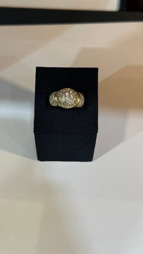 Bague 56 Bague boule vintage en or jaune 18 carats et diamants 58 Facettes