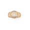 Bague 56 Bague boule vintage en or jaune 18 carats et diamants 58 Facettes