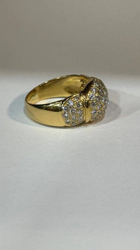 Bague 56 Bague boule vintage en or jaune 18 carats et diamants 58 Facettes