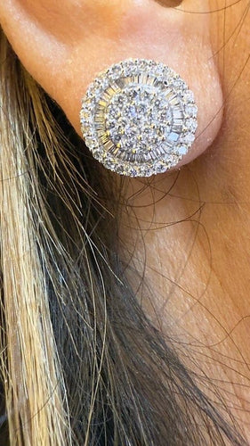 Boucles d'oreilles Boucles d’oreilles puces en or blanc 18 carats et diamants 58 Facettes