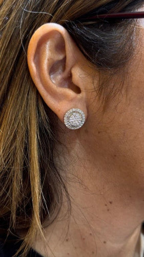 Boucles d'oreilles Boucles d’oreilles puces en or blanc 18 carats et diamants 58 Facettes