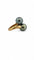 Bague 53 Bague Toi et Moi en or jaune 18 carats avec perles de Tahiti 58 Facettes