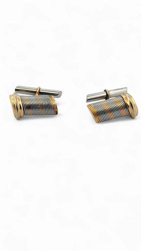 Boutons de manchette Cartier - Boutons de manchette en or jaune 18 carats et acier 58 Facettes