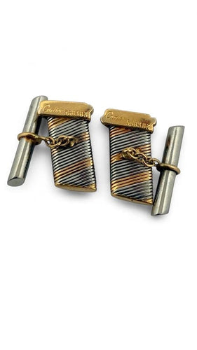 Boutons de manchette Cartier - Boutons de manchette en or jaune 18 carats et acier 58 Facettes