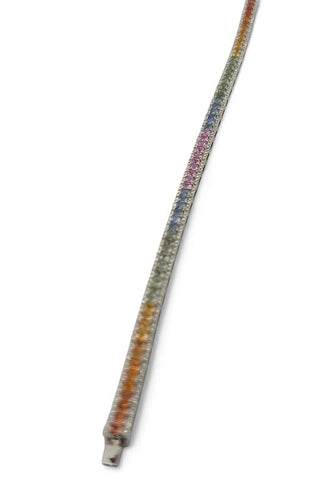 Bracelet Bracelet Rainbows en platine 900, saphirs et diamants 58 Facettes