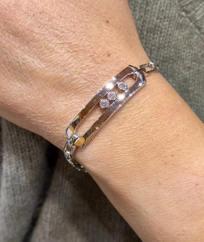 Bracelet Messika Move - Bracelet en or blanc 18 carats et diamants 58 Facettes