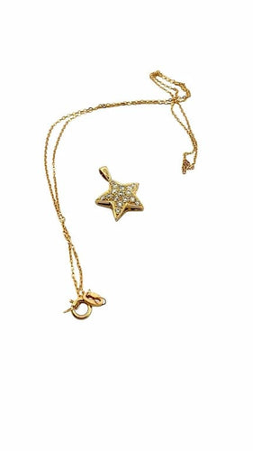 Collier Chaîne et pendentif étoile en or jaune 18 carats et diamants 58 Facettes
