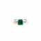 Bague 53 Solitaire - Bague en or blanc 18 carats, émeraude et diamants 58 Facettes