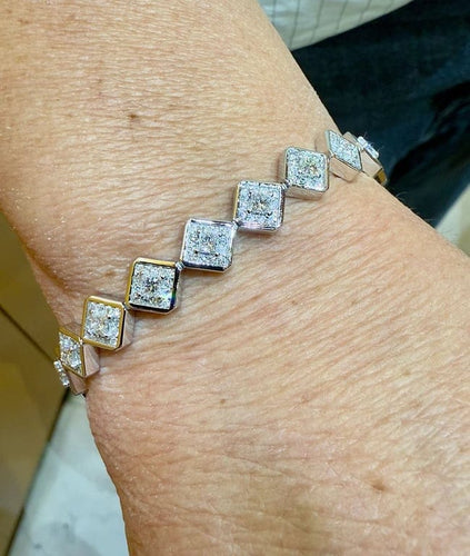 Bracelet Bracelet en or blanc 18 carats et diamants 58 Facettes